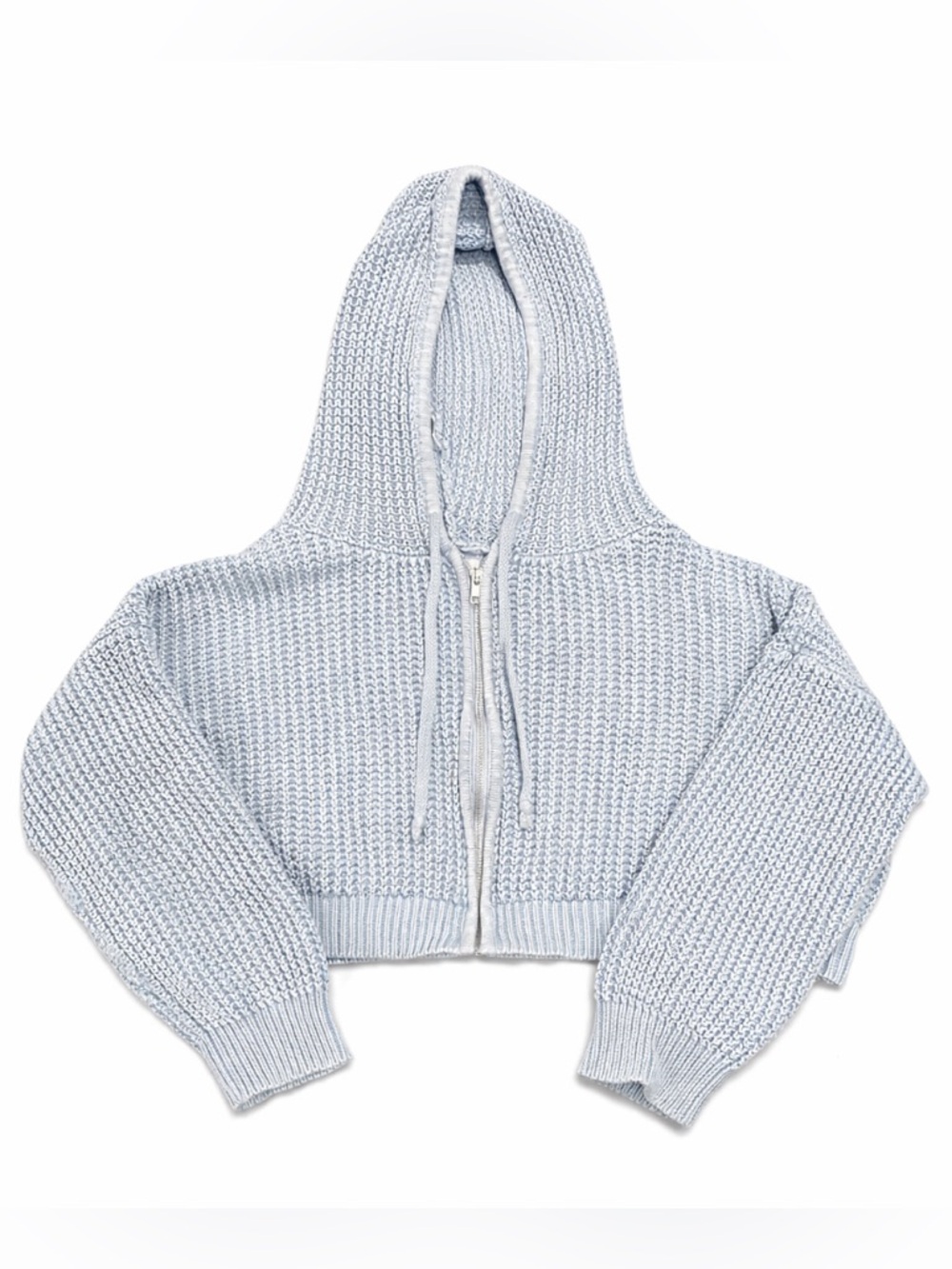 Haute Hippie Light Blue Knit Hoodie
Size: XL